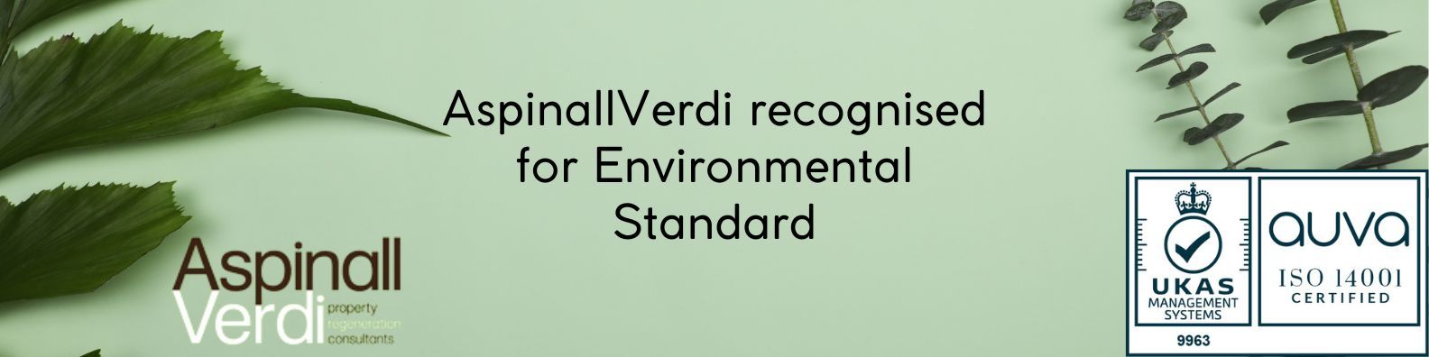 AspinallVerdi Recognised for Environmental Standard